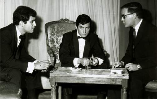 El autor con Leonardo Favio y Palito Ortega